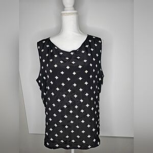 Doncaster 100% Silk Embroidered Black Sleeveless Top Size 16 Elegant Vintage